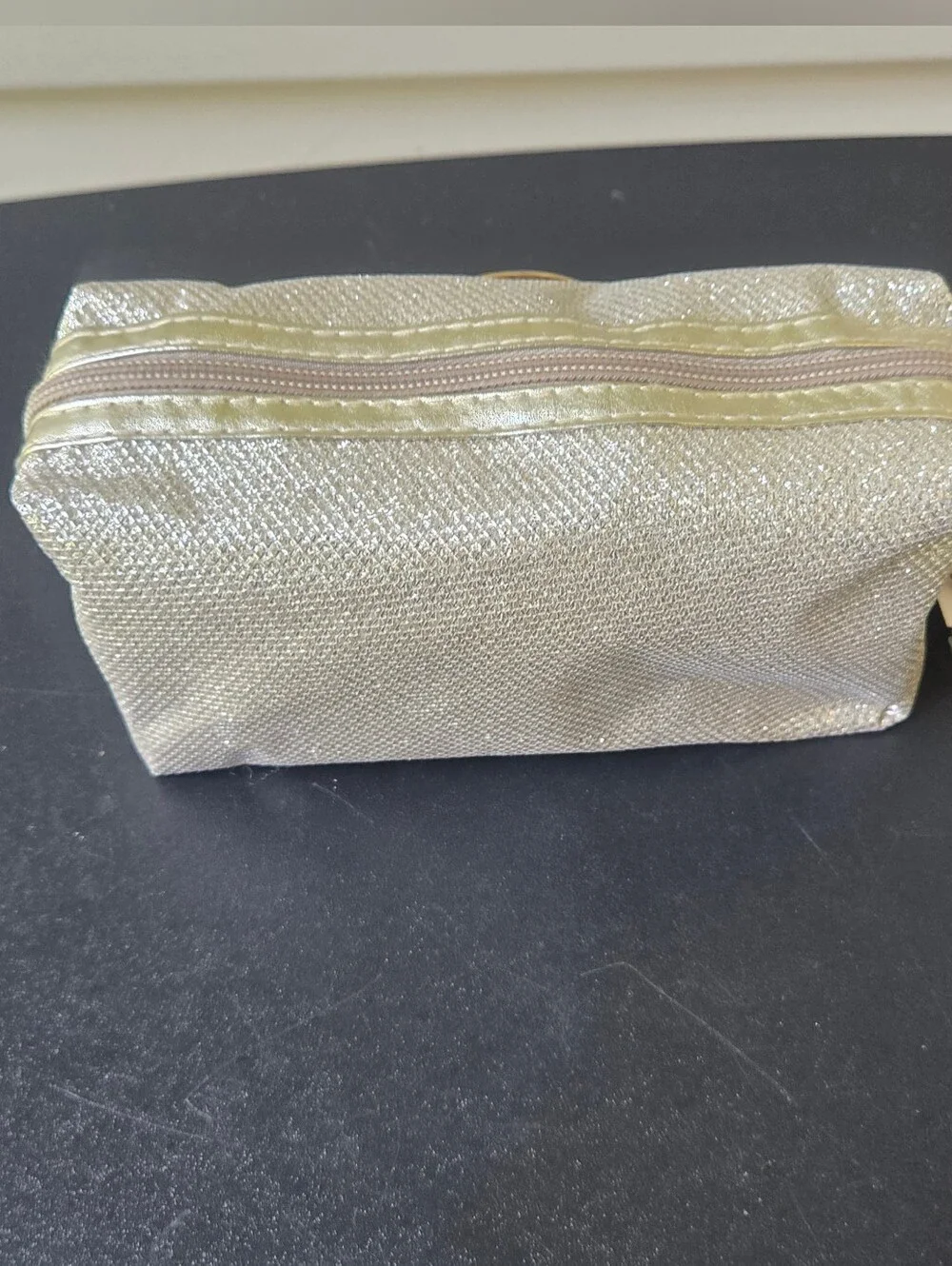 Gold Metallic Wristlet Clutch/ Cosmetic Bag - Shimmer Finish